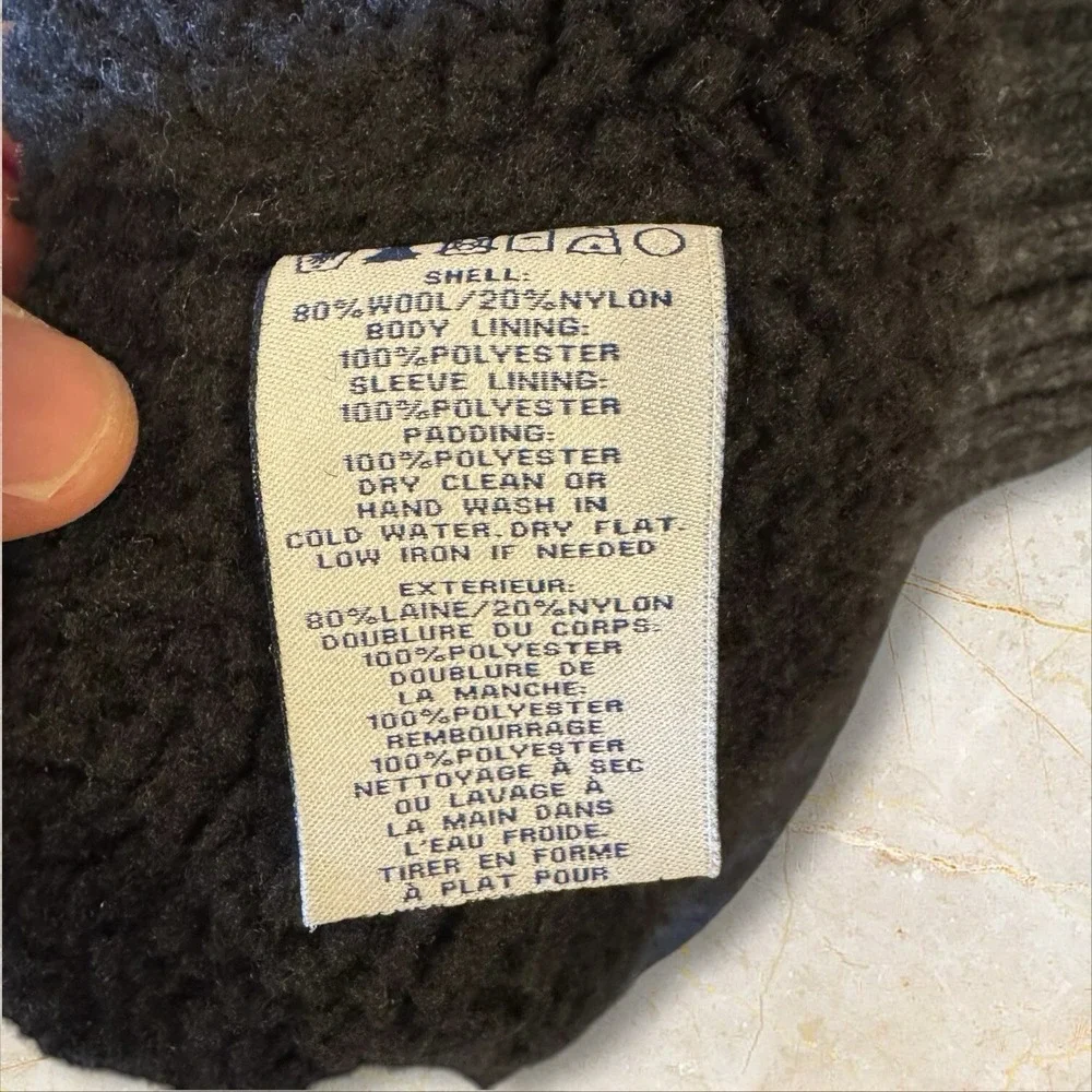 Schott Bros Cable Knit Full Zip‎ Sweater Jacket Charcoal Gray XL Mens